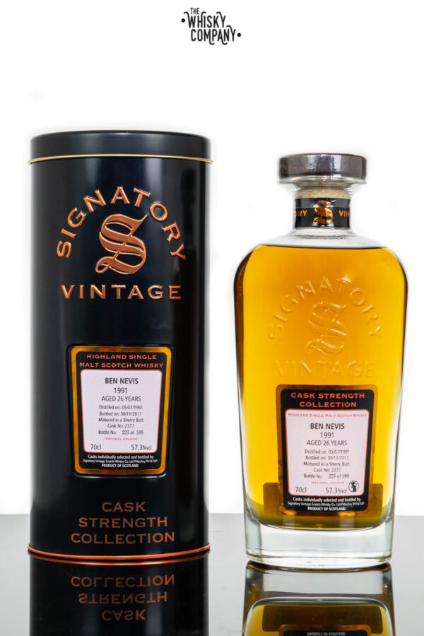 Ben Nevis 1991 Aged 26 Years Old (cask 2377) Single Malt Scotch Whisky – Signatory Vintage  (700ml)